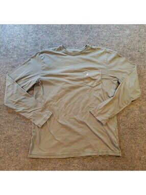 johnnie-O Long Sleeve Pocket T-Shirt Mens Size Small Sage Green Surfer Logo Tee